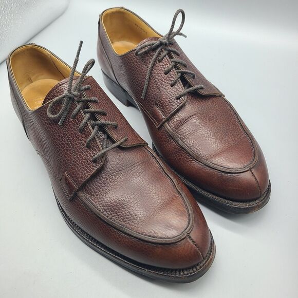 Peal & Co Brooks Brothers shoes Brown Grain Leather Split Toe Derby  Mens 10.5 main image 10